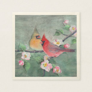 Serviette En Papier CARDINALS & APPLE BLOSSOMS par SHARON SHARPE
