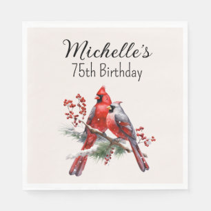 Serviette En Papier Cardinaux rouges 75e anniversaire