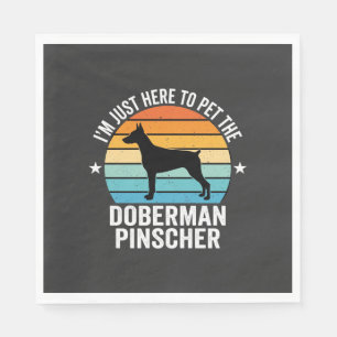 Serviette En Papier Caressez le Doberman Pinscher Rétro