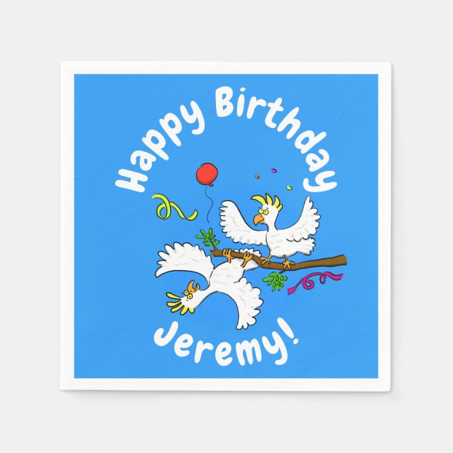 Serviette En Papier Caricature amusante de la fête des oiseaux de cock (Devant)