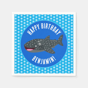 Serviette En Papier Caricature d'anniversaire pour le requin baleine p