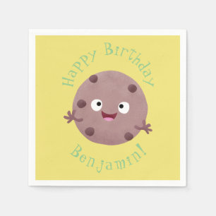 Serviette En Papier Caricature de biscuit à puce en chocolat