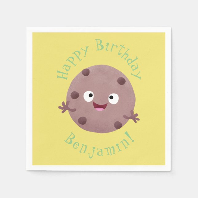 Serviette En Papier Caricature de biscuit à puce en chocolat (Devant)