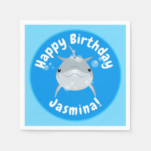 Serviette En Papier Caricature de bulles de dauphins joyeux