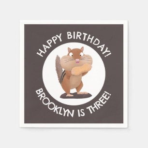 Serviette En Papier Caricature de chipmunk très drôle, anniversaire pe