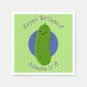Serviette En Papier Caricature de concombre vert mou