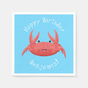 Serviette En Papier Caricature de crabe rouge cuite