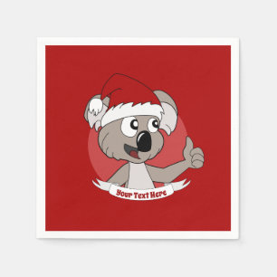 Serviette En Papier Caricature de koala de Noël
