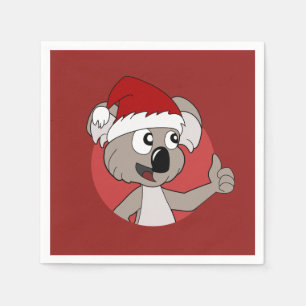 Serviette En Papier Caricature de koala de Noël