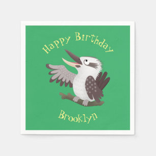 Serviette En Papier Caricature de kookaburra drôle et drôle