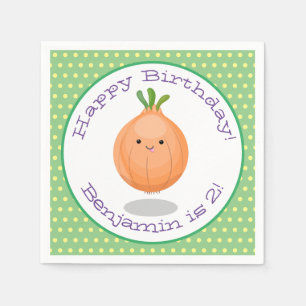 Serviette En Papier Caricature d'oignon brun joli