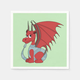 Serviette En Papier Caricature Dragon Rouge