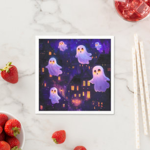 Serviette En Papier Caricature mignonne Halloween Fantômes de vol de m