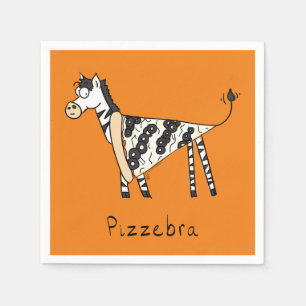 Serviette En Papier Caricature pour enfants Pizza Zebra