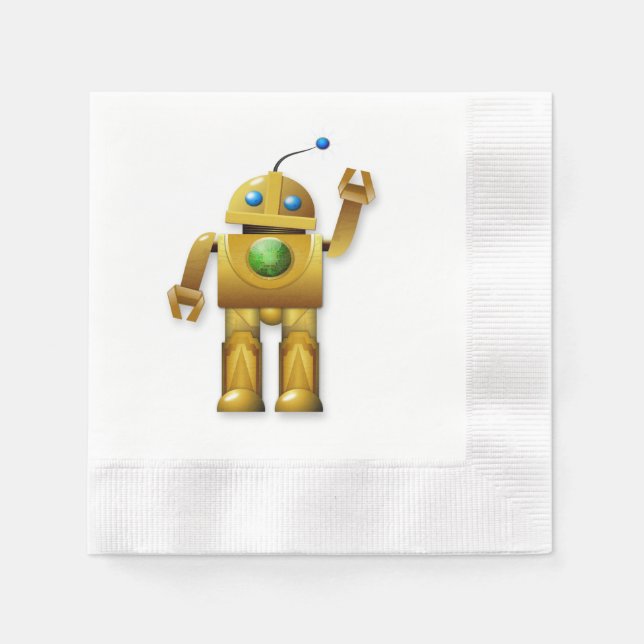 Serviette En Papier Caricature pour robot (Devant)