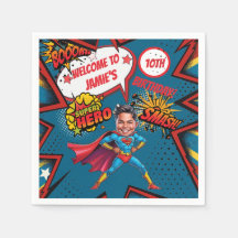 Caricature Superhero Action Packed Boys Anniversai