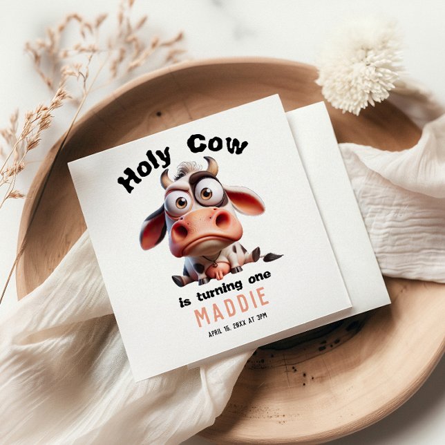 Serviette En Papier Caricatures de la vache sainte Je suis une vilaine (Créateur téléchargé)