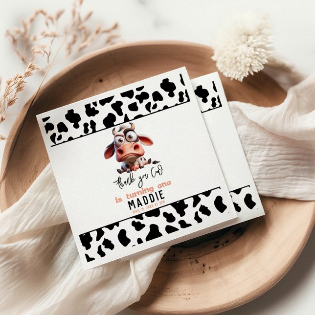 Serviette En Papier Caricatures de la vache sainte Je suis une vilaine (Créateur téléchargé)