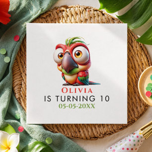 Serviette En Papier Caricatures de perroquets magiques 1er anniversair