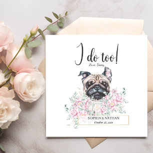 Serviette En Papier Carlin Chien Mariage Cocktail Napkins