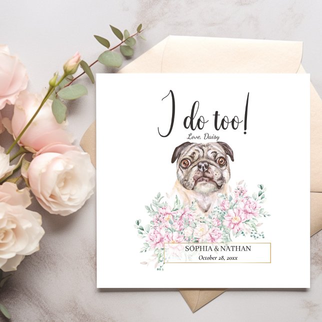 Serviette En Papier Carlin Chien Mariage Cocktail Napkins (Créateur téléchargé)