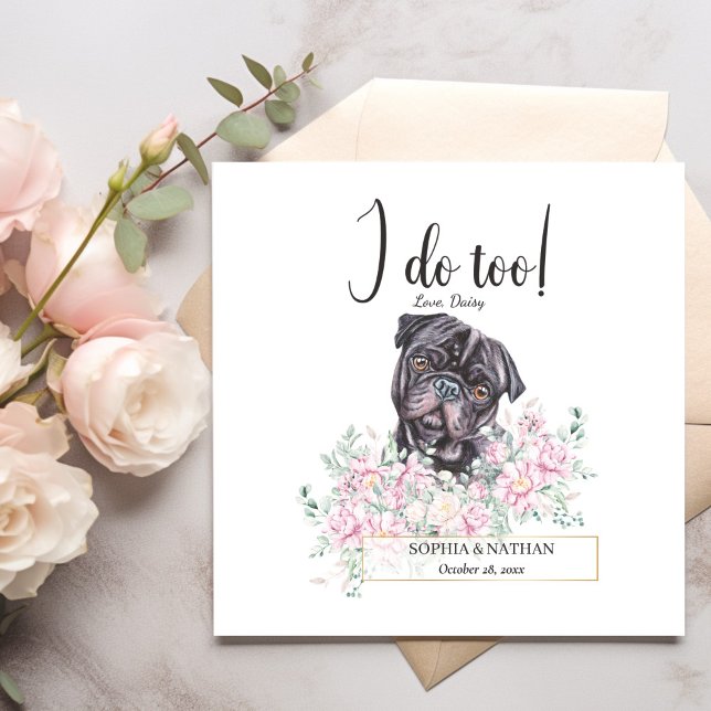 Serviette En Papier Carlin Chien Mariage Cocktail Napkins (Créateur téléchargé)