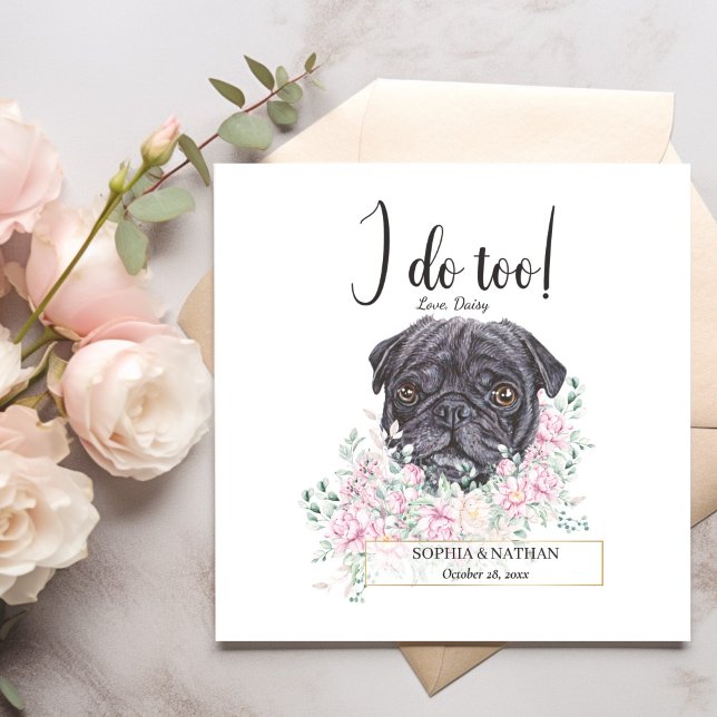 Serviette En Papier Carlin Chien Mariage Cocktail Napkins (Créateur téléchargé)