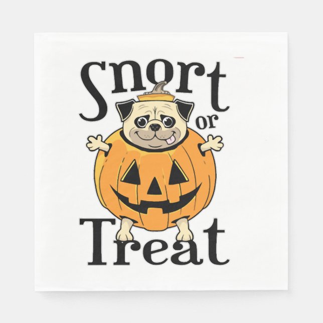 Serviette En Papier Carlin d'Halloween (Devant)