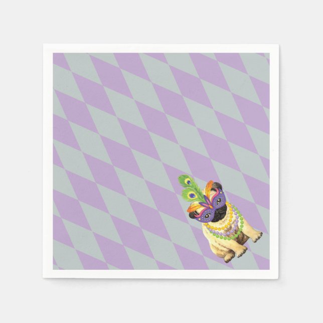 Serviette En Papier Carlin Mardi Gras (Devant)