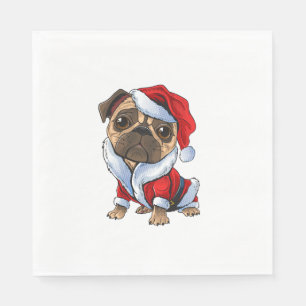 Serviette En Papier Carlin Père Noël Costume Noël Pyjama mignonne Chie