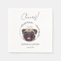 Carlin simple Chien Mariage Cocktail Napkins