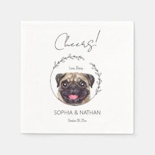 Serviette En Papier Carlin simple Chien Mariage Cocktail Napkins