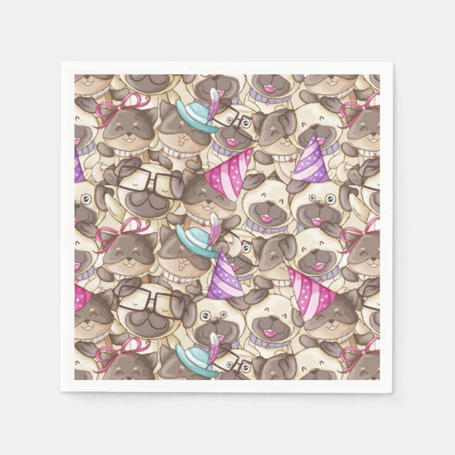 Serviette En Papier Carlins mignons (Devant)