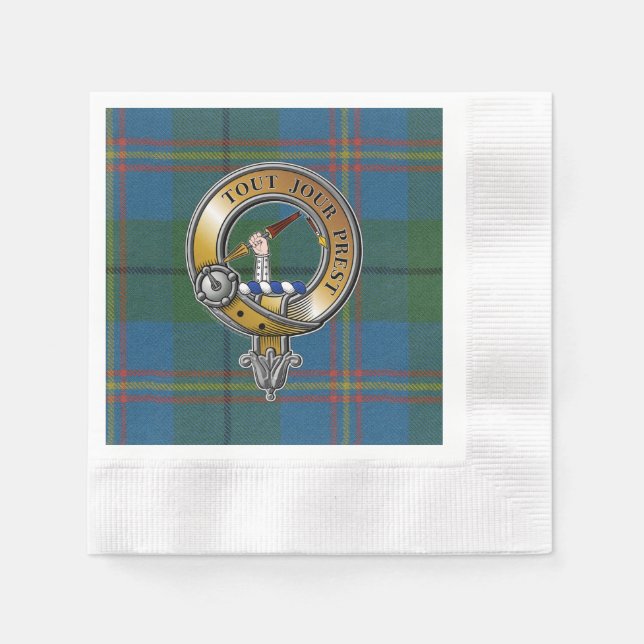 Serviette En Papier Carmichael Tartan & Badge (Devant)