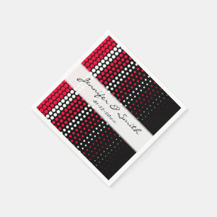 Serviette En Papier Carmine rouge et blanc Polka point