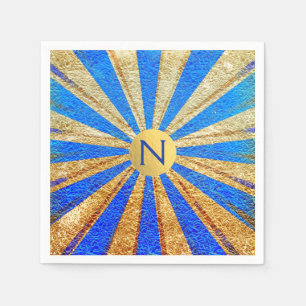 Serviette En Papier Carnaval de cirque vintage Royal Blue Gold Foil Pa