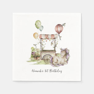 Serviette En Papier Carnaval de cirque   Woodland Unicorn fête d'anniv