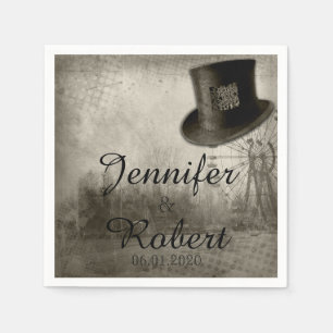 Serviette En Papier Carnaval de Steampunk Top Hat Mariage Napkin