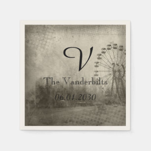 Serviette En Papier Carnaval Steampunk Top Chapeau Monogram Mariage Na