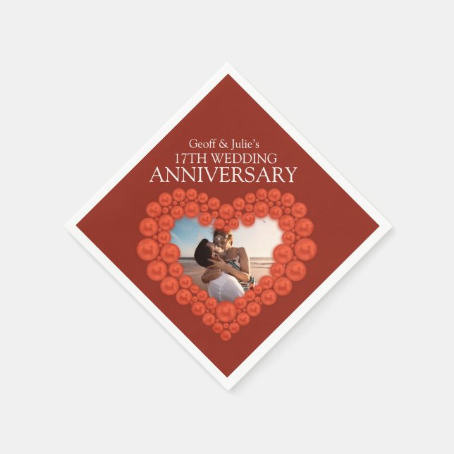 Serviette En Papier Carnelian 17e anniversaire mariage photo personnal (Coin)