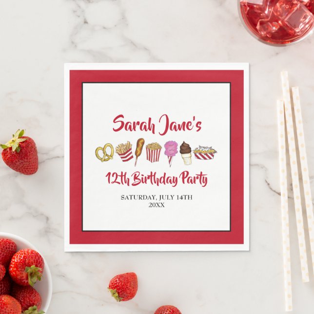 Serviette En Papier Carnival Circus State Fair Foods Anniversaire Fête (En situation)