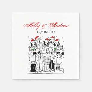 Serviette En Papier Caroleurs de Noël avec Noël de neige