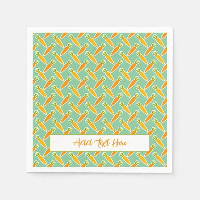 Serviette En Papier Carottes de lapin de Pâques Texte personnalisé Jar (Devant)