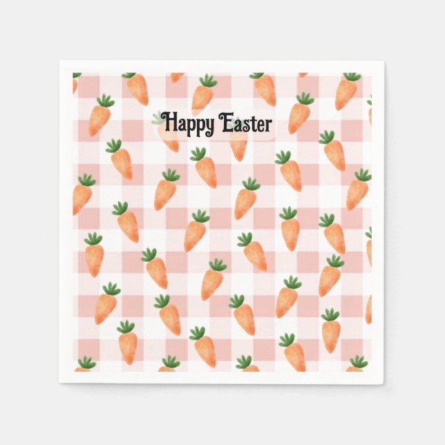 Serviette En Papier Carottes de Pâques heureuses (Devant)