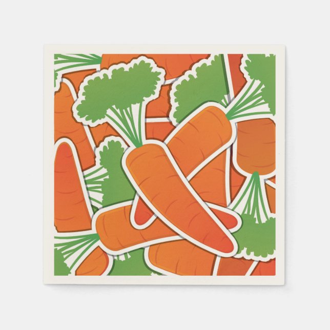 Serviette En Papier Carottes funky ! (Devant)