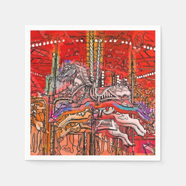 SERVIETTE EN PAPIER CAROUSEL (Devant)