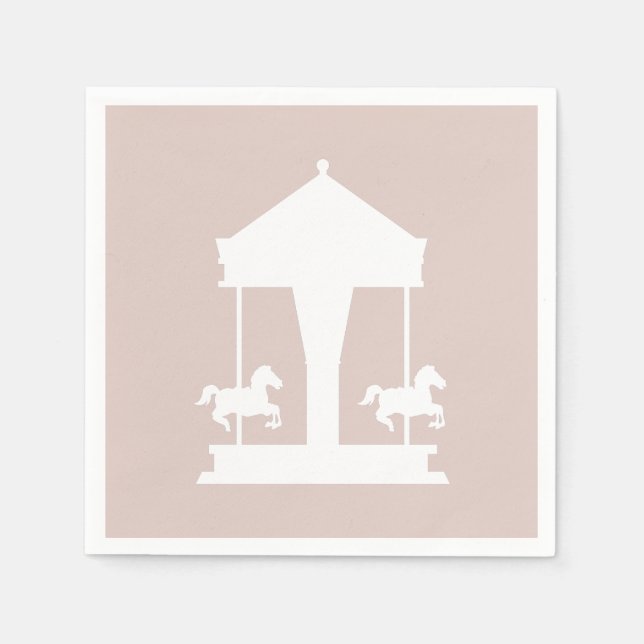 Serviette En Papier Carousel Floral Rose doux (Devant)