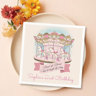 Serviette En Papier Carousel Horse Cirque Carnaval Fête d'anniversaire