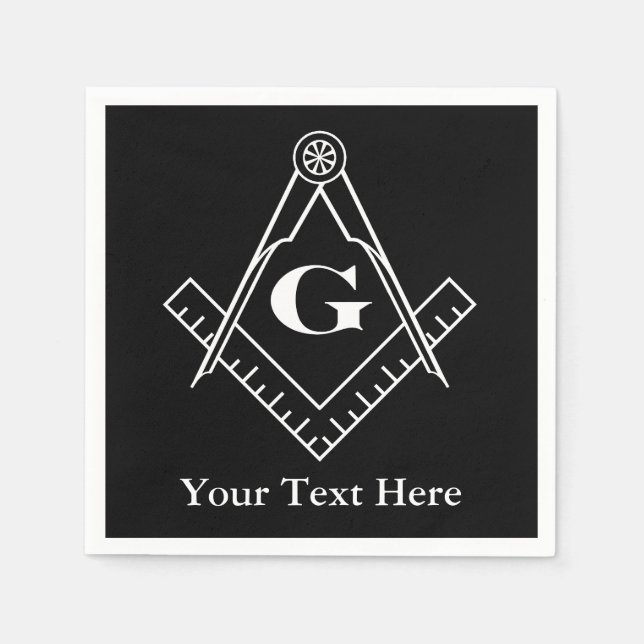 Serviette En Papier Carré et boussole avec entrée G (Devant)