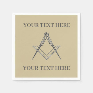 Serviette En Papier Carré franc-maçon maçonnique et boussole